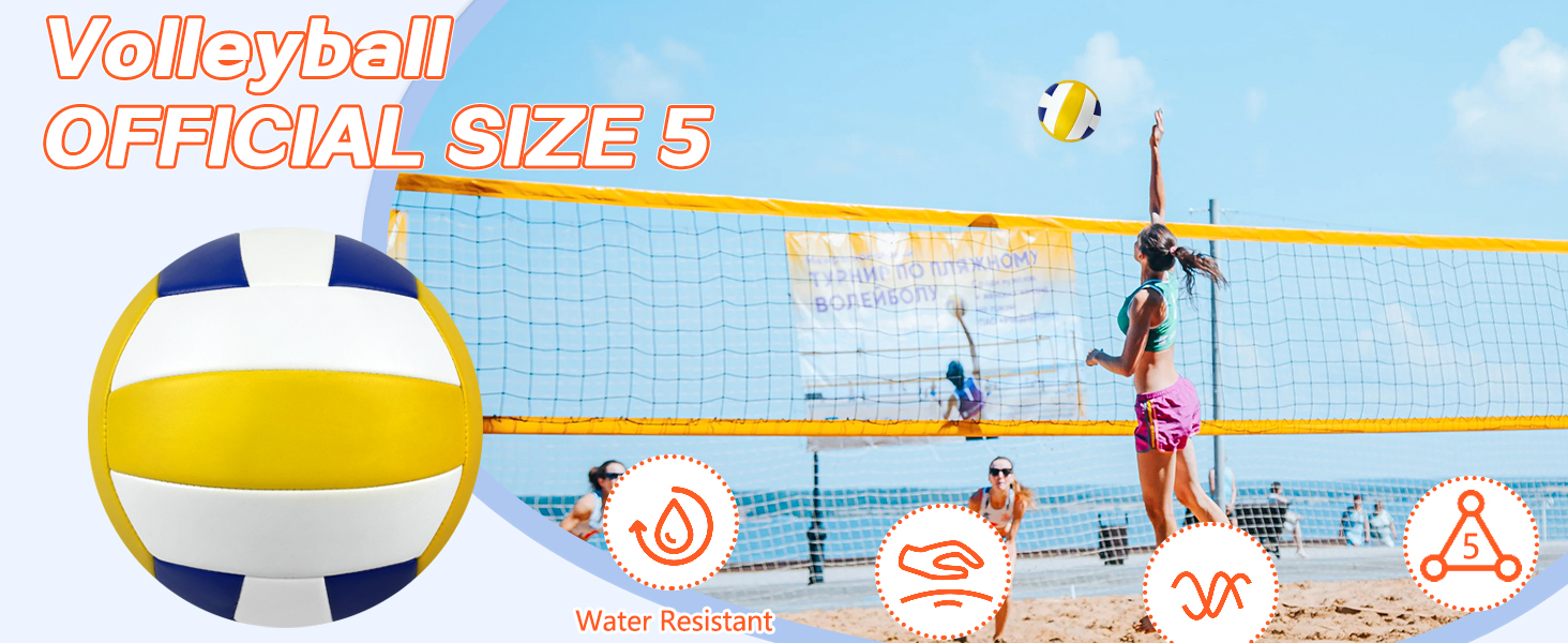 Волейбольний м'яч Bibykivn Official Size 5: водовідштовхуючий, з насосом, PVC-покриття, для пляжу, басейну та спорту (блакитно-зелений)