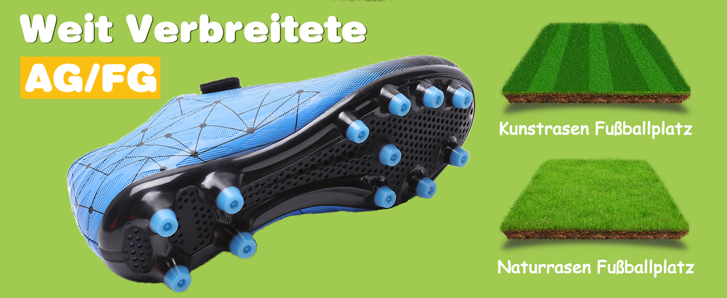 Дитячі футбольні бутси Hanani FG/AG для штучного покриття та натурального газону, чорно-сині, 33 EU (унісекс)