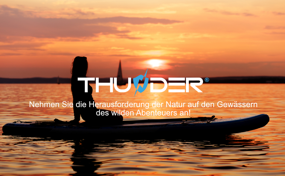 Надувна SUP-дошка THUNDER 320/365 см, зелена, з насосом, рюкзаком і регульованим веслом, протиковзкий PVC, заміна для каяка або понтона