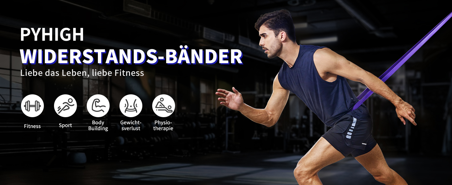 Набір допоміжних еластичних стрічок для підтягувань Klimmzug-Hilfsband-Set, для силових тренувань та формування тіла, фітнес-стрічки для чоловіків, вантажопідйомність 6.8–54 кг