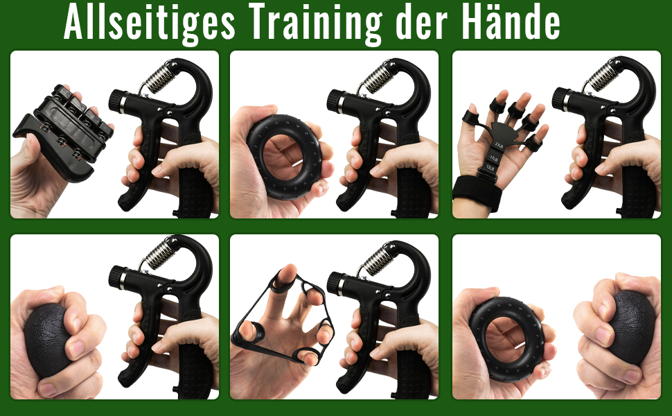 Набір для тренування рук Handtrainer 6шт: регульований тренажер хвата, підсилення зап'ястя, для фітнесу та зняття стресу