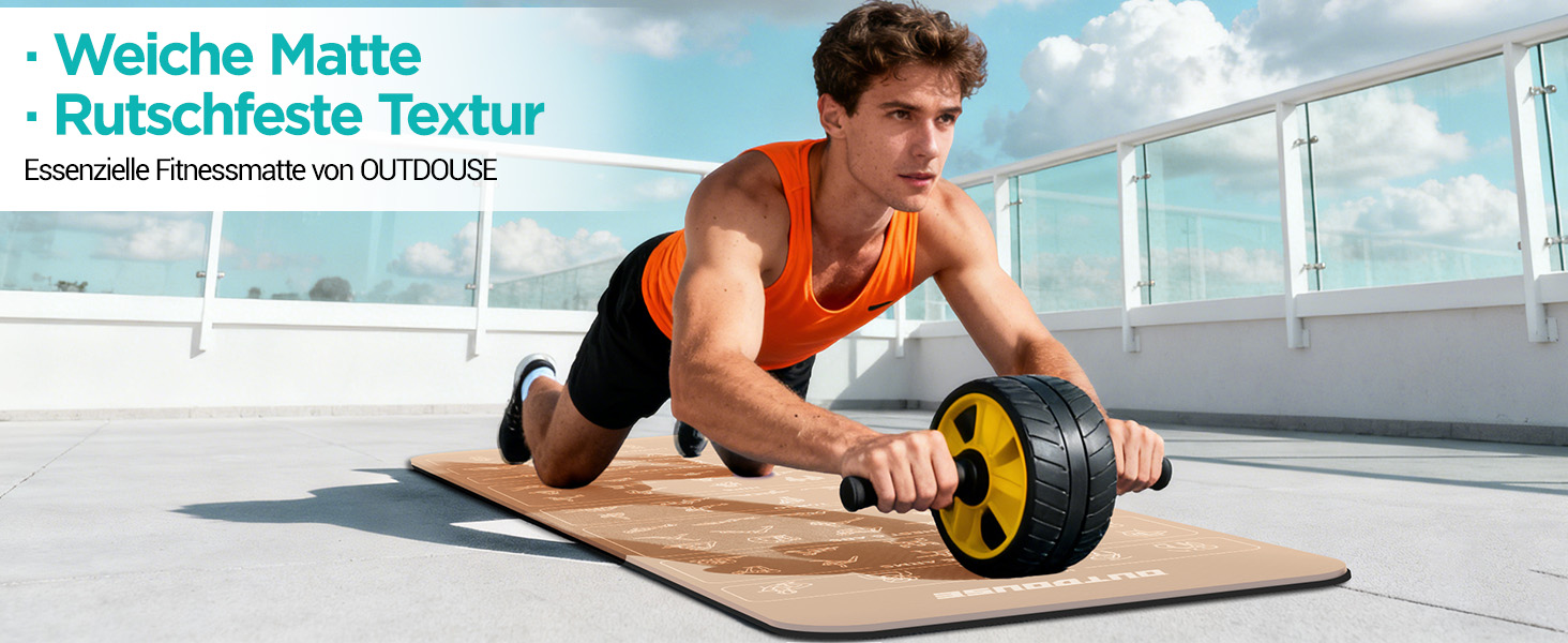 Спортивна килимок для йоги з принтами поз, неслизький TPE, 181x63x0.6 см (Хакі та Чорний)