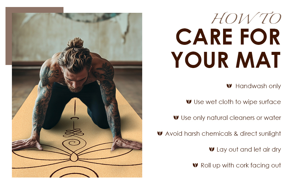 Килимок для йоги з корку Rutschfeste, натуральний каучук TPE, з сумкою, для дому, пілатесу, фітнесу, тренувань, турецький дизайн Мандала (Турецький - Ластівка)