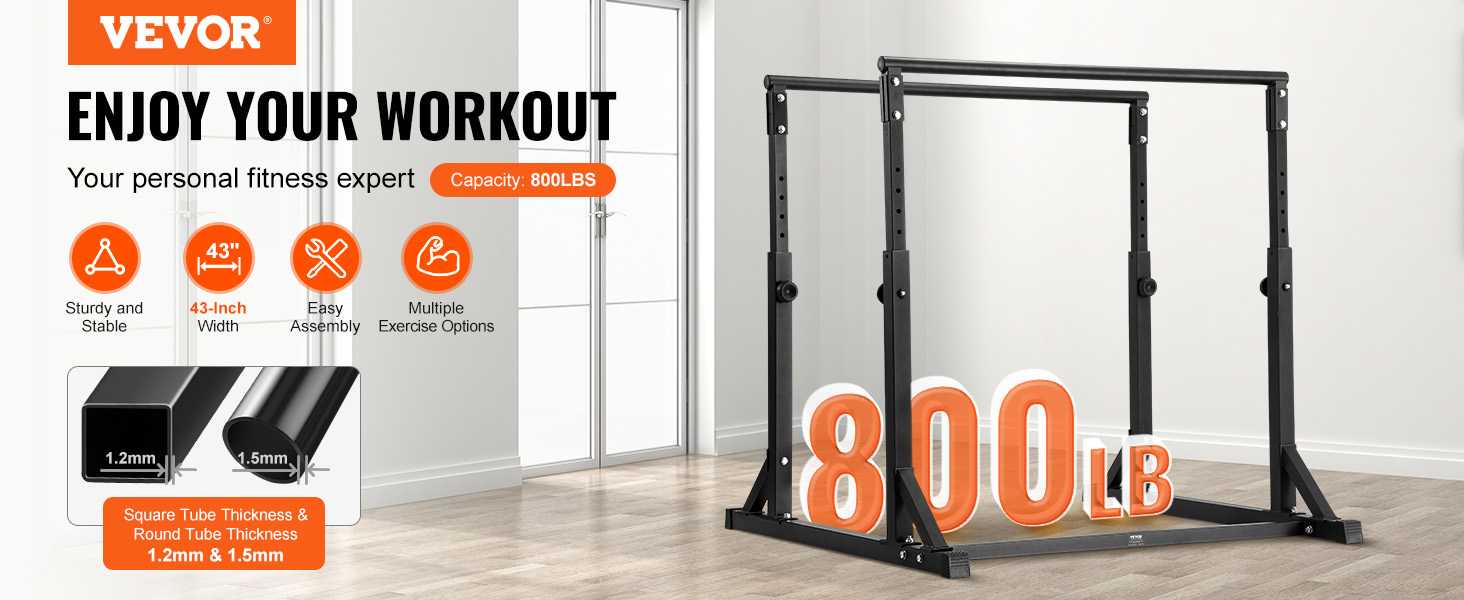 Стойка для віджимань та підтягувань VEVOR, важка (363 кг), регульована, для домашнього фітнесу