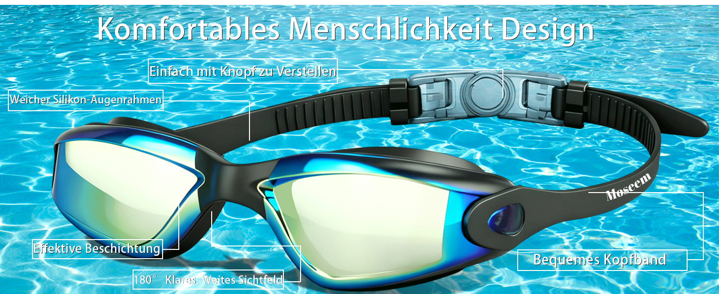 Окуляри для плавання для чоловіків, жінок та дітей, маска для дайвінгу для дітей 10 років і старше, захист від запотівання та UV-захист для дорослих, чоловіків, жінок та дитячі окуляри для плавання 10+ з дзеркальними лінзами Aqua&Klar (дзеркальні Aqua та дзеркальні срібні)