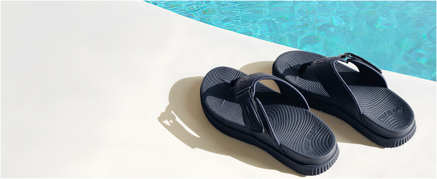 Чоловічі шльопанці KuaiLu для відновлення та ходьби, ортопедичні, спортивні, з товстою підошвою, комфортні, з підтримкою склепіння стопи, чорно-червоні, 46 EU