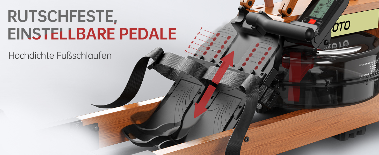 Гребний тренажер JOROTO MR280PROB для дому з дуба, з Bluetooth, складний, з дисплеєм та підтримкою Kinomap, регульований тримач для планшета, до 150 кг