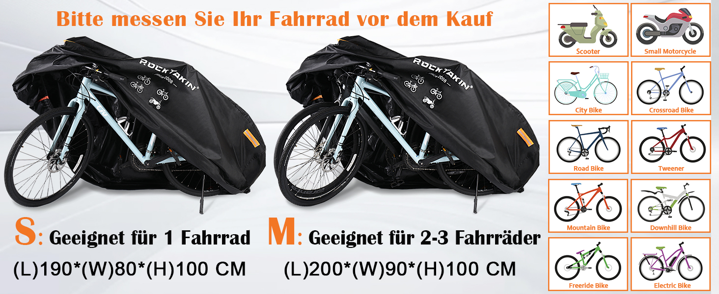 Водонепроникний чохол для велосипеда на 1 велосипед, 300D Oxford, захист від дощу, пилу, УФ-випромінювання та вітру, з світловідбиваючими смугами, сумка для зберігання