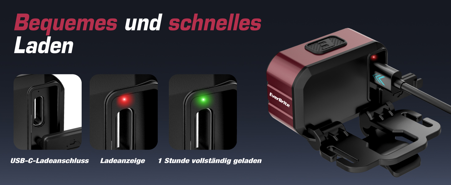 EverBrite LED налобний ліхтар: перезаряджуваний, 45г, IP67, 7 режимів, червоне/зелене світло. Ідеально для бігу, піших прогулянок, кемпінгу.