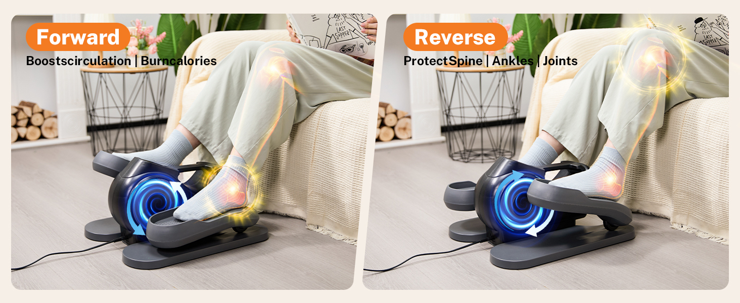 Еліптичний тренажер Gonex під стіл для літніх людей з 10 рівнями опору, тренажер для ніг, як у телепередачі, педальний тренажер, 10 швидкостей та 3 автоматичні режими, чорний