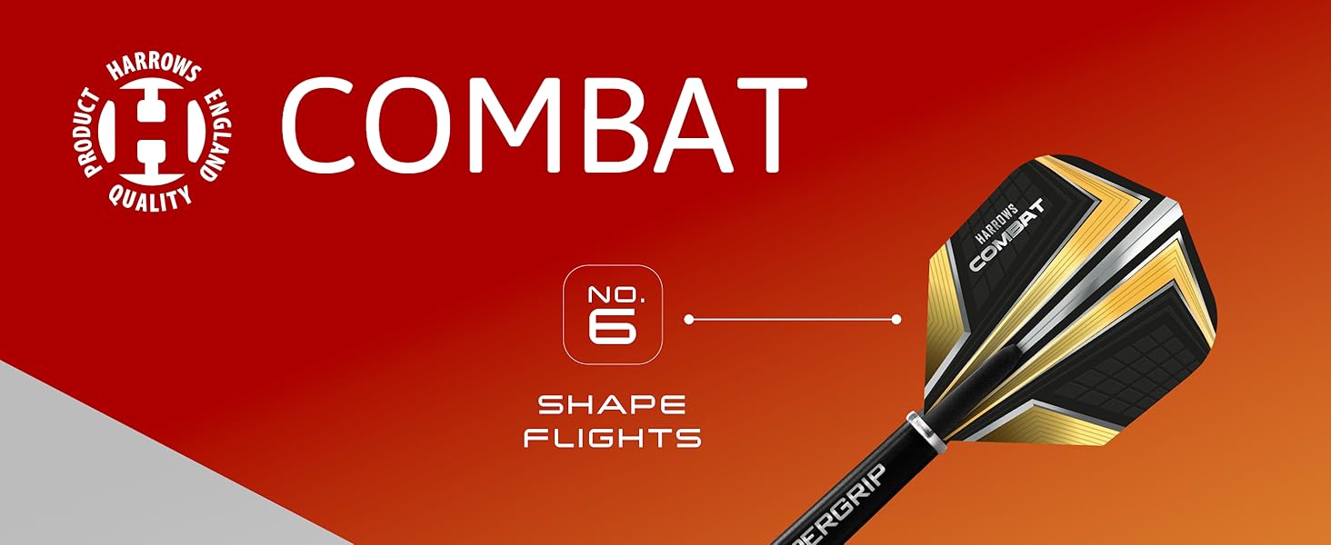 Дарти Harrows Combat 24 г, сталеві наконечники 90% вольфрам, набір 17 предметів (пір'я, стрижні, кейс)