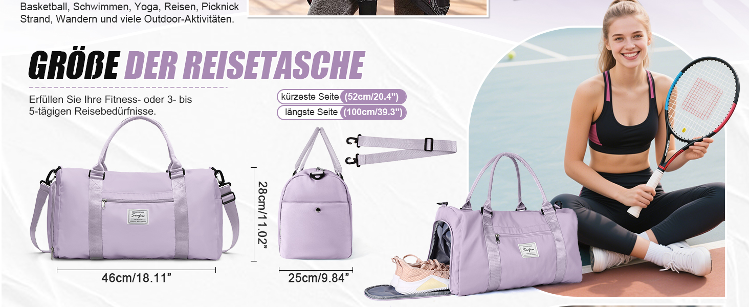 Спортивна сумка HYC00 для жінок та чоловіків, дорожня/гімнастична сумка з відділенням для мокрого одягу та взуття, сумка для плавання, йоги, тренувань, армійного стилю (зелений)