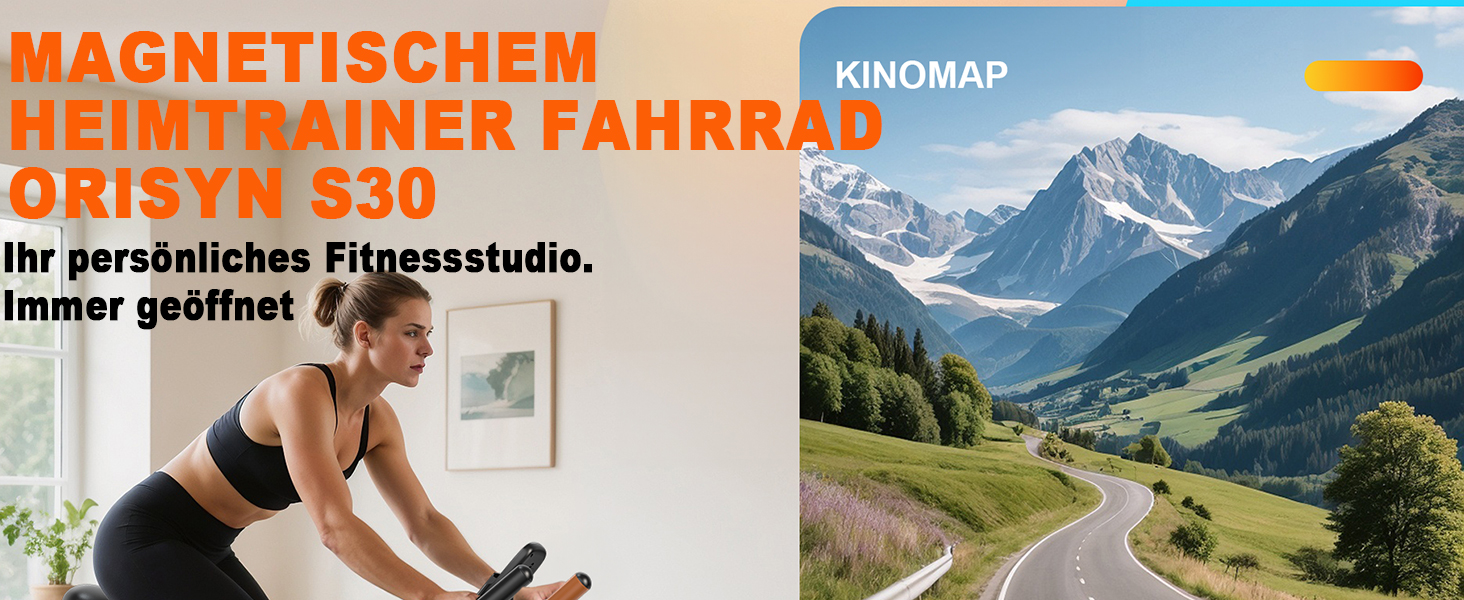 Велотренажер з Bluetooth: велотренажер з магнітним опором, фітнес-велосипед для дому з LCD-дисплеєм, вантажопідйомність 160 кг (Помаранчевий)