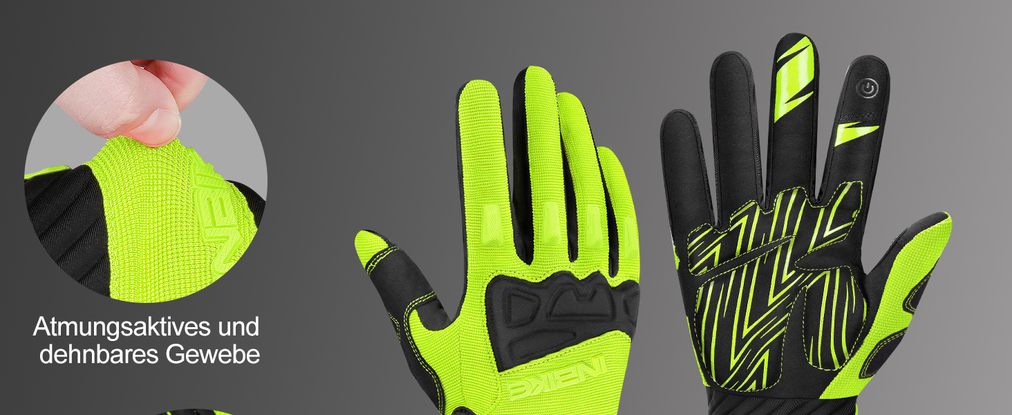 Рукавички INBIKE для MTB, Motocross: повний захист, TPR накладки на пальці, SCR-Pad, чорний, розмір M