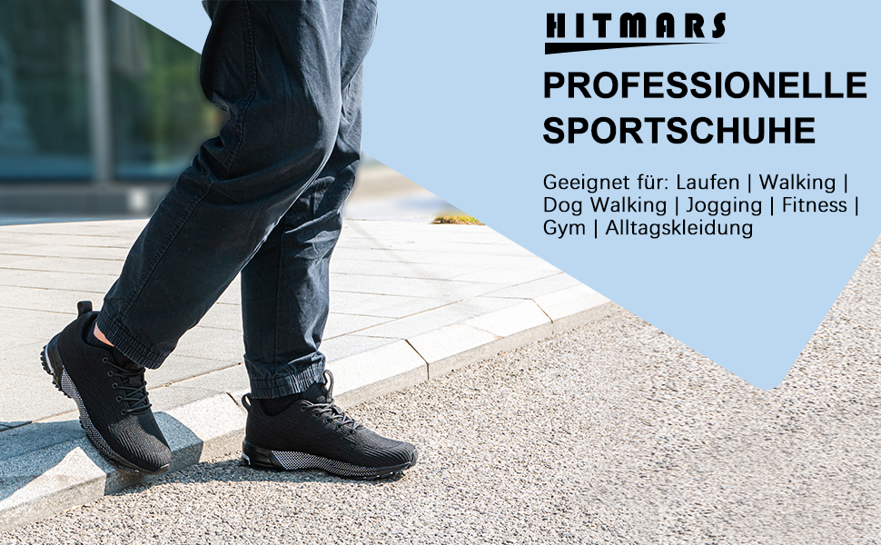 Кросівки Hitmars для чоловіків та жінок. Потужні спортивні кросівки для бігу та занять спортом. Чорний колір, розміри 36-48 EU. Модель N1