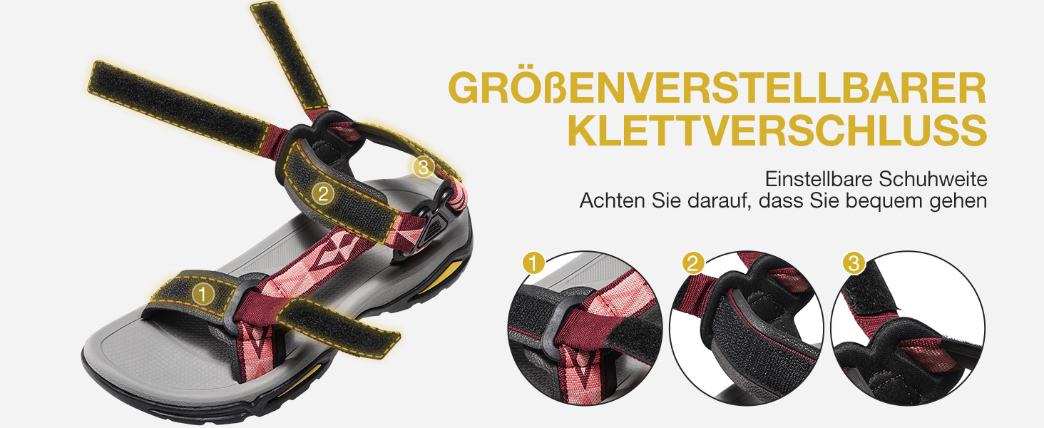 Жіночі сандалі для спорту та активного відпочинку Damen червоні 40 EU. Сандалі для трекінгу, пляжу, подорожей з підтримкою склепіння стопи. Дихаючі, зручні.