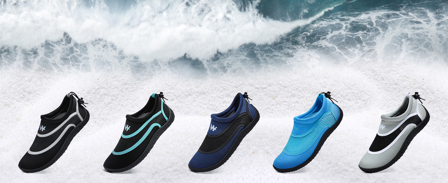 Водні черевики WateLves: дихаючі, швидковисихаючі, унісекс, для плавання, пляжу, басейну, розмір 39 EU, блакитний