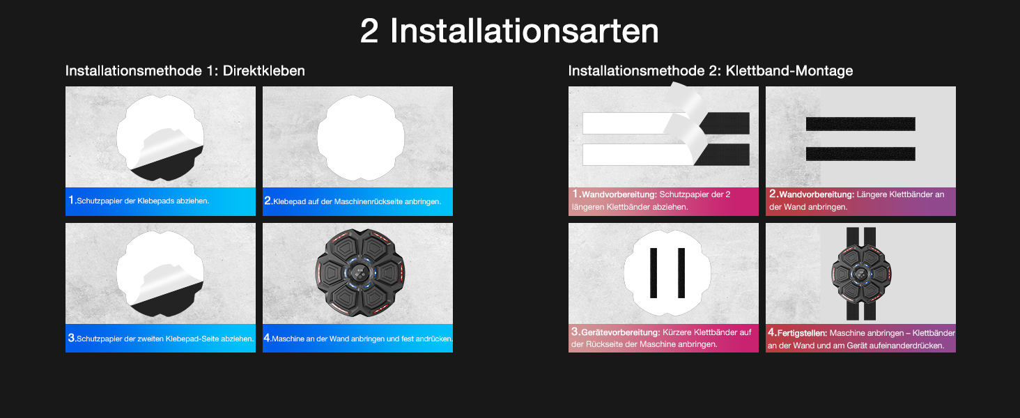 Музична бокс-машина FOOING зі світлодіодами, Bluetooth та рівнями швидкості для дорослих та дітей. Тренувальний пристрій для зняття стресу з боксерськими рукавичками для домашніх тренувань. Інтелектуальне фітнес-обладнання.