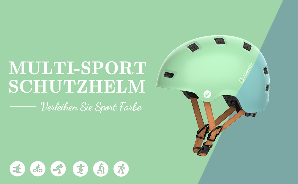 Шолом для скейтборду, самокату, BMX та електросамокату дитячий/унісекс Ultraleicht (Ультралегкий) Macaron Mintgrün L (57-61 см)