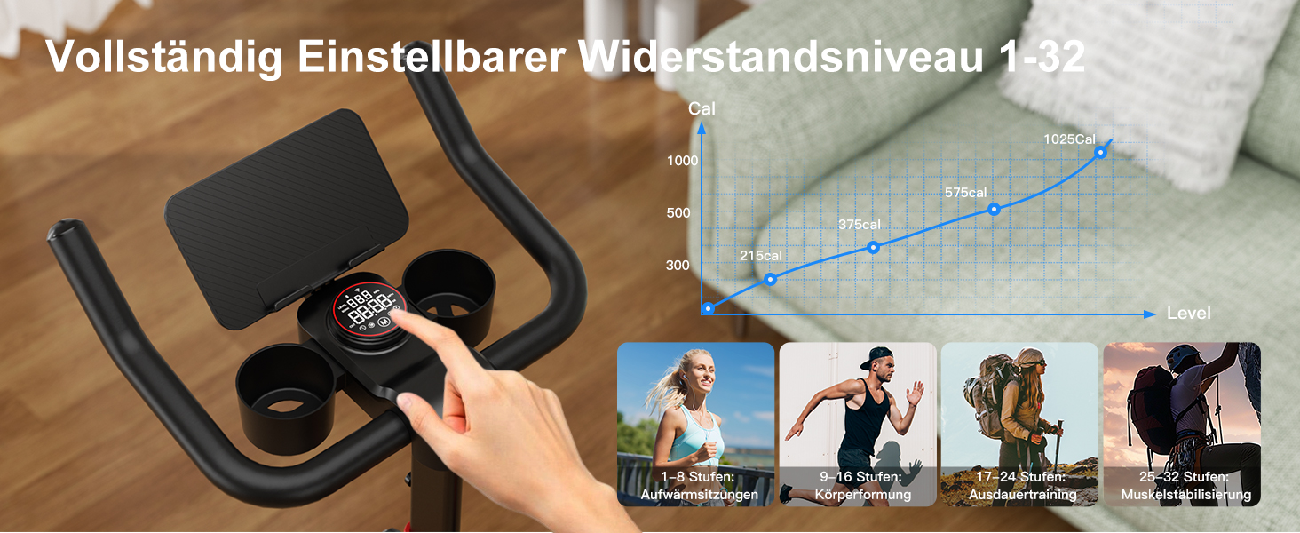 Магнітний велотренажер Lacuffy з AI-коучем та додатком, регульований опір, LCD-дисплей, до 136 кг, безшумний домашній ергометр