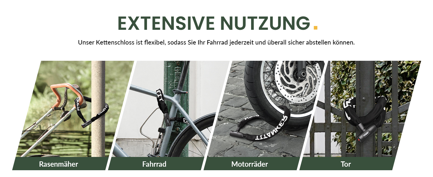 Замок для велосипеда Titanker, висока безпека, ланцюговий замок для дітей, проти крадіжок, з 2 ключами, 950мм x 6мм