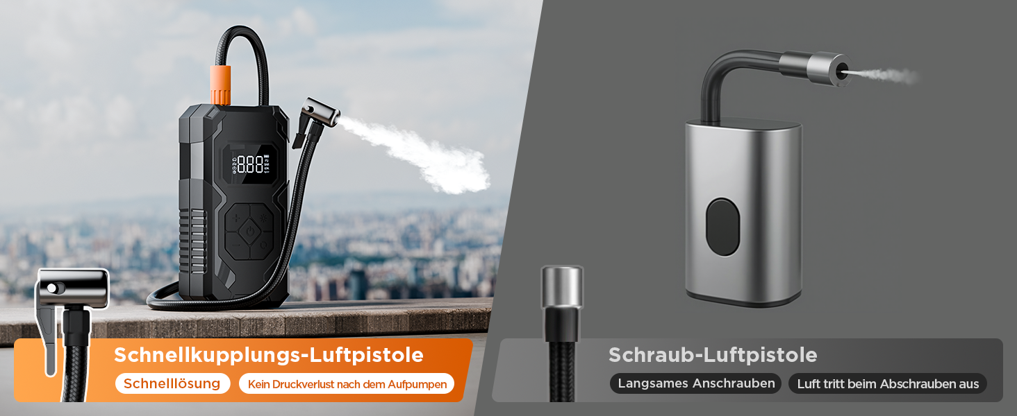 Електричний надувний насос 150 PSI: для авто, велосипеда, мотоцикла, м'ячів. Портативний компресор з манометром, акумуляторний, чорний