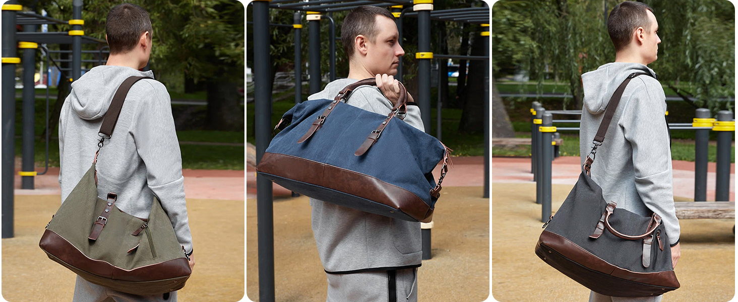 Спортивна сумка-дорожня FANDARE для подорожей та кемпінгу, багатофункціональна сумка-вікенд з канвасу, армійський зелений