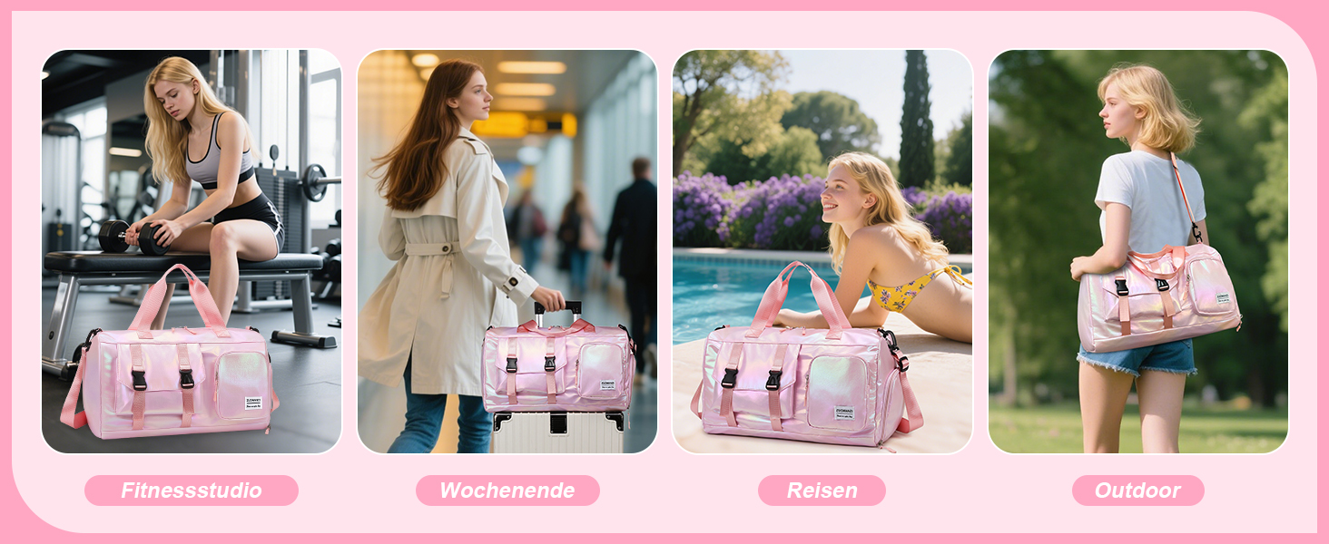 Спортивна сумка Tokeya для жінок: водонепроникна сумка для плавання, гімнастика, спортзал, подорожі (бежева)