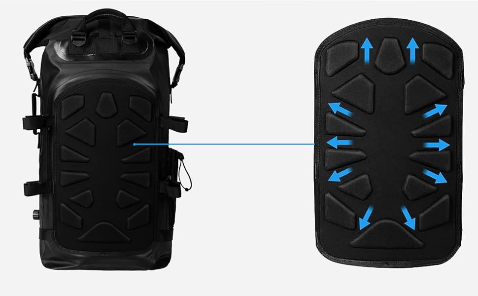 Водонепроникний рюкзак Dry Bag 45L для каякінгу та рафтингу (Чорний)