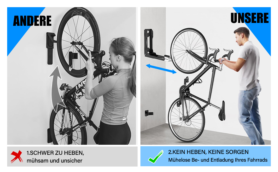 Настінна підставка для велосипеда IMAYCC - міцна, до 40 кг, для гаража, біла