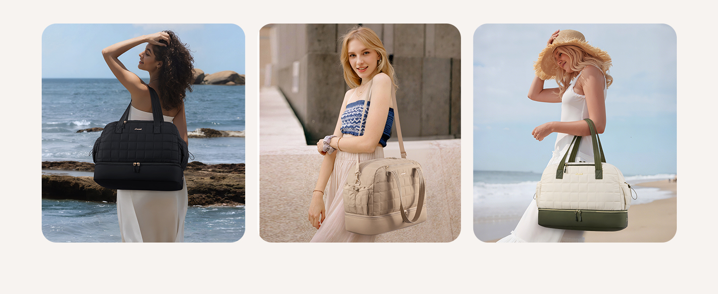 Сумка-валіза LOVEVOOK для жінок, 35L: легка дорожня сумка-шопер, спортивна сумка з відділенням для взуття та мокрих речей, ручна поклажа для подорожей, чорна