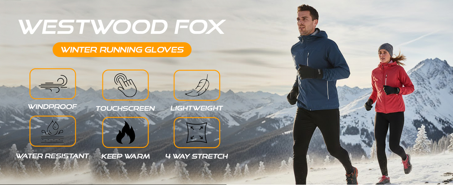 Велосипедні рукавички Westwood Fox: теплі зимові рукавички з водонепроникним екраном, вітрозахисні термо-рукавички для чоловіків та жінок, чорний колір, розмір L