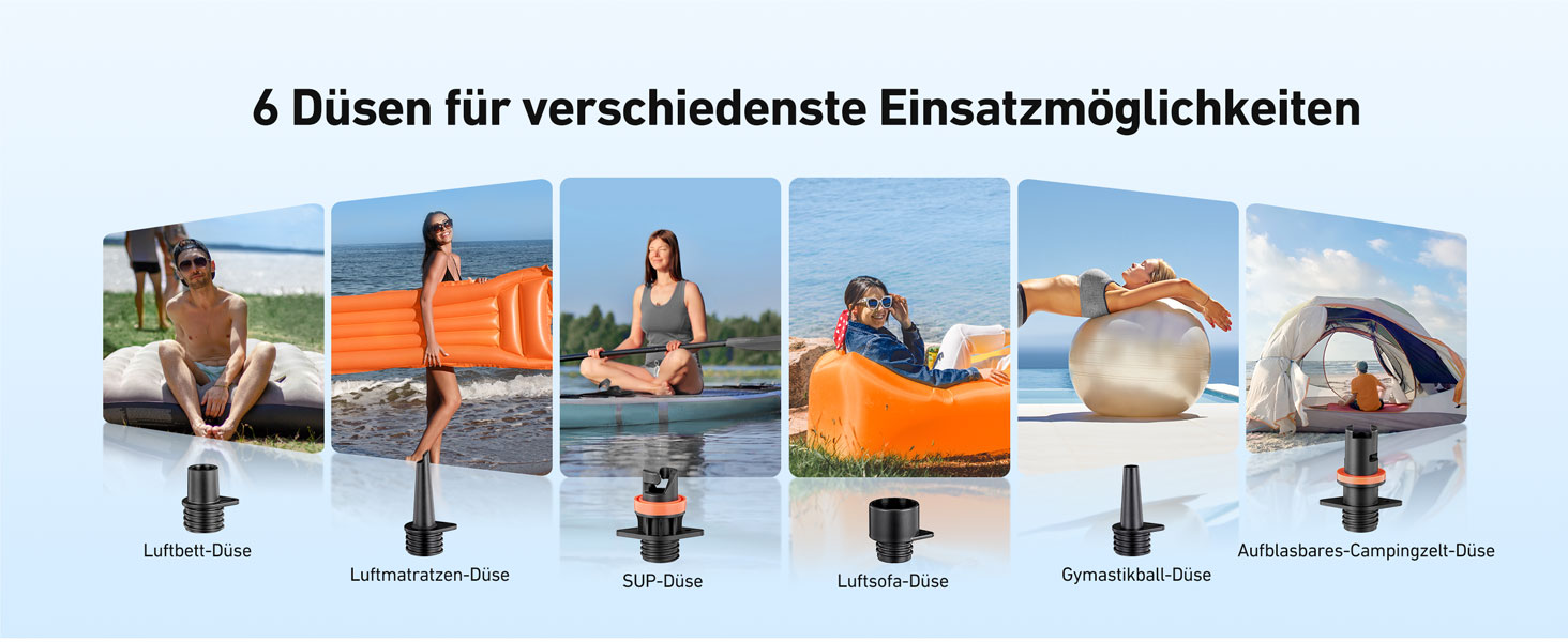 Електричний насос AstroAI для SUP-дошок, матраців та наметів (20PSI, 12V DC)