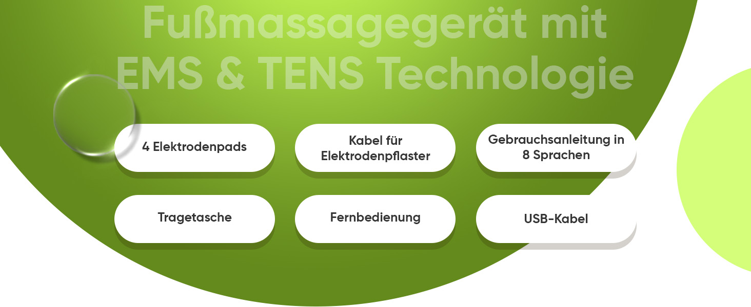Масажер для ніг з EMS та TENS технологією, 99 рівнів інтенсивності, сумка, пульт дистанційного керування та електроди - WeightWorld