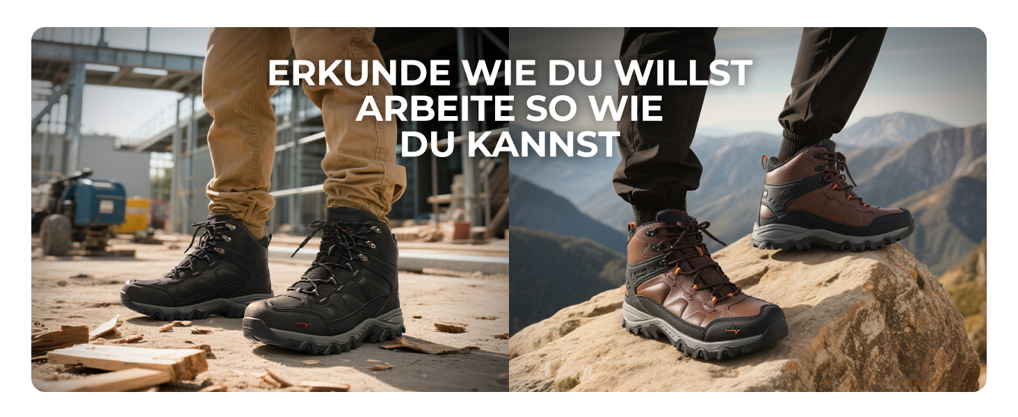 Чоловічі трекінгові черевики NORTIV 44 EU, чорні: водонепроникні, для хайкінгу, альпінізму та туризму