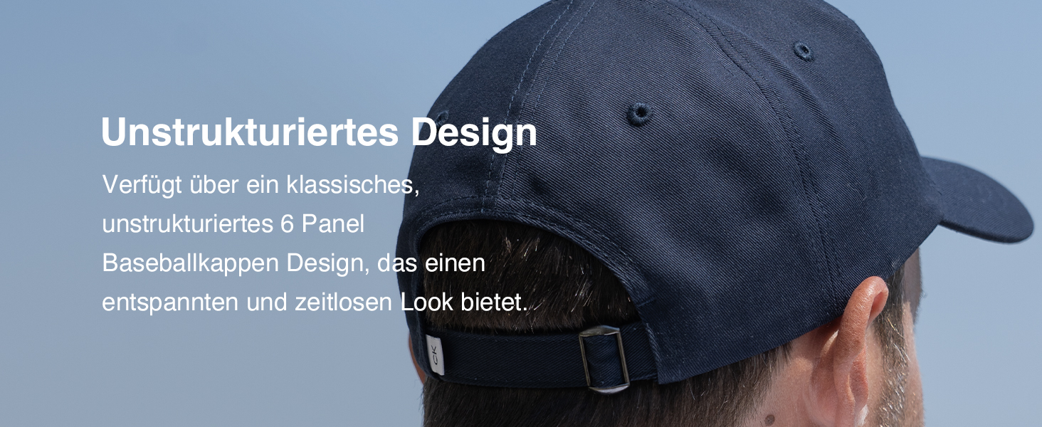 Чоловіча класична кепка Calvin Klein з регульованим розміром, 6-панельна, бавовна, чорна (один розмір)