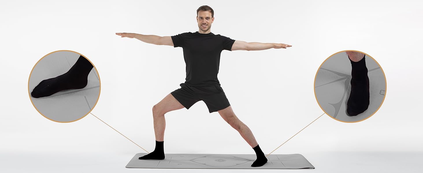 Килимок для йоги з нековзким покриттям 8 мм – сірий – для дому та студії