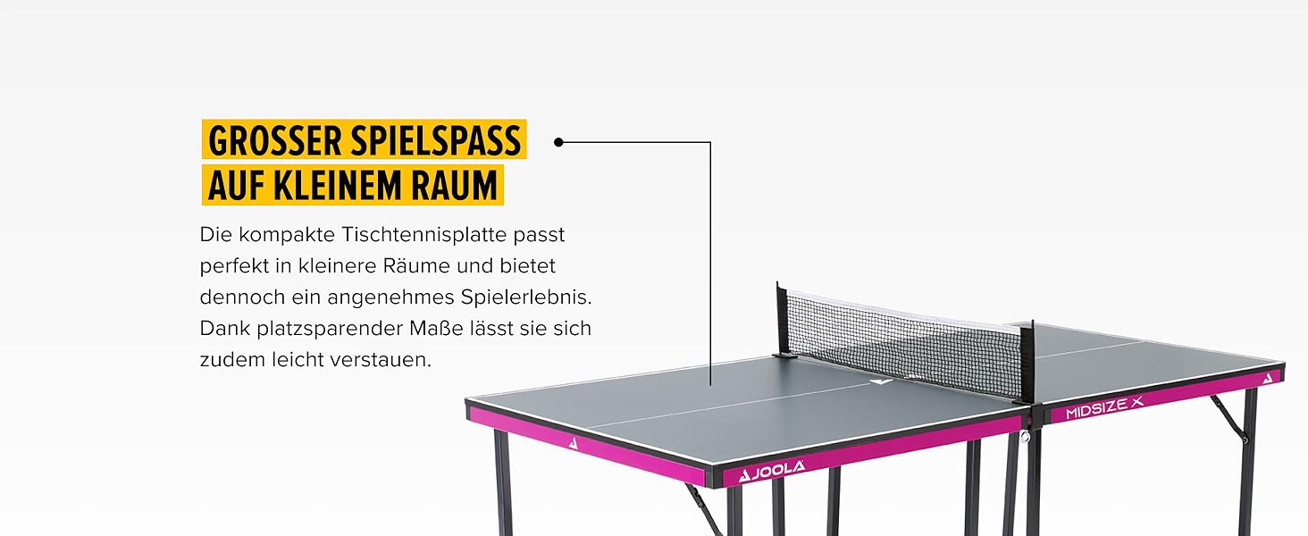 Стіл для пінг-понгу JOOLA Midsize, стіл для відпочинку, комплект з сіткою, чорно-фіолетовий