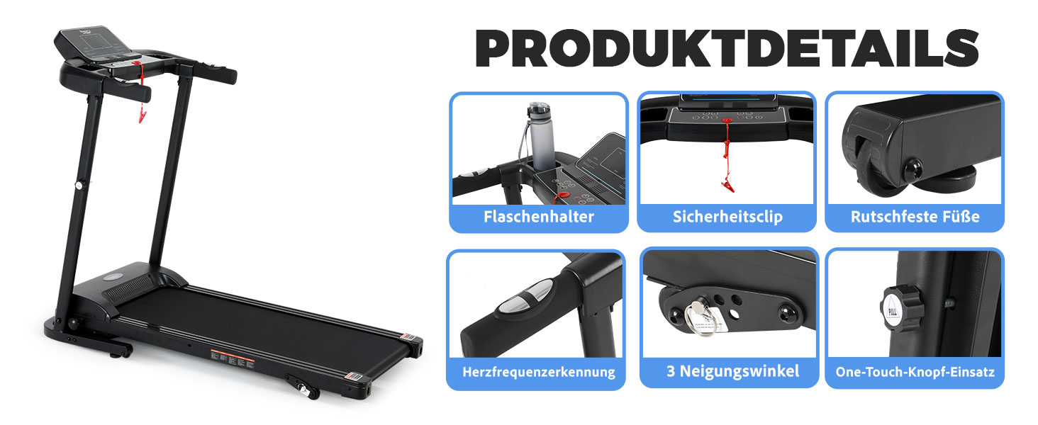 Біговий доріжки складаний для дому 14 км/год з LED-дисплеєм та 12 програмами тренувань, NV-T3801