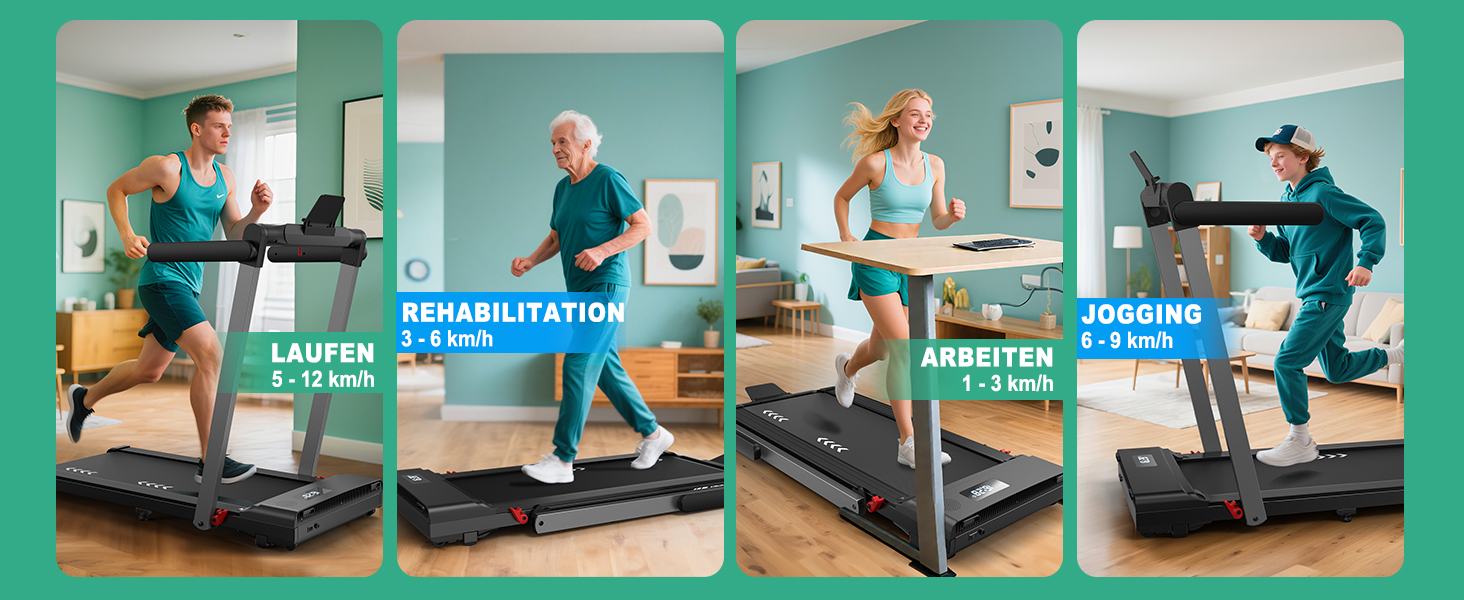 Walking Pad: Безрамковий біговий тренажер для дому з нахилом 7%, мотором 2.25HP, швидкістю 1-12 км/год, 7-шарове покриття, Bluetooth