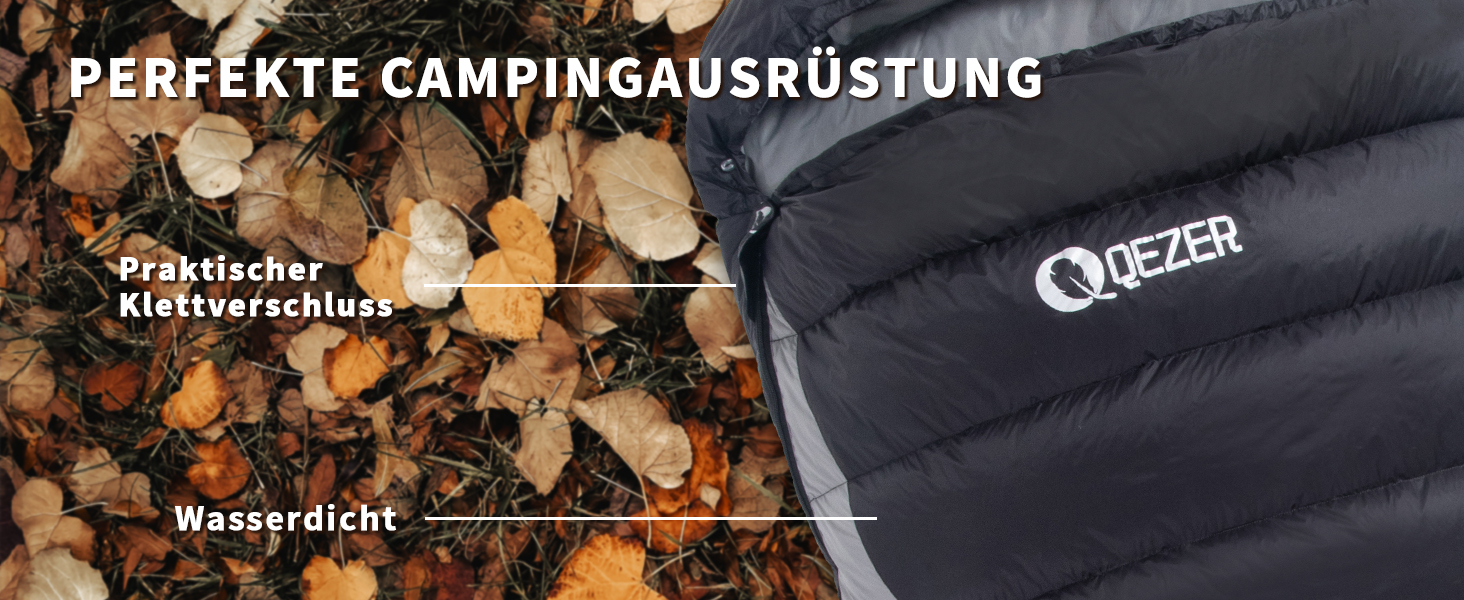 Сплячий мішок пуховий зимовий, 600FP+ Преміум пух, 12°C до -24°C, легкий та теплий для 3-4 сезонів, кемпінг, піші прогулянки та трекінг, оранжевий 12°C (чорний 0°C)