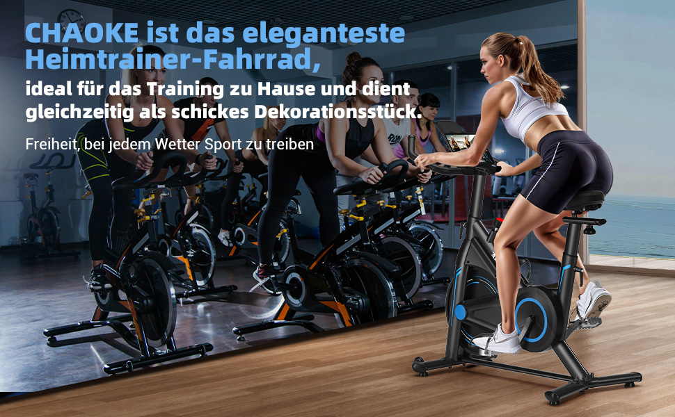 Велотренажер Heimtrainer CHAOKE з додатком, професійний ультра-тихий магнітний ергометр для дому з V-стабільною рамою, м'яким дихаючим сидінням, вантажопідйомність до 160 кг