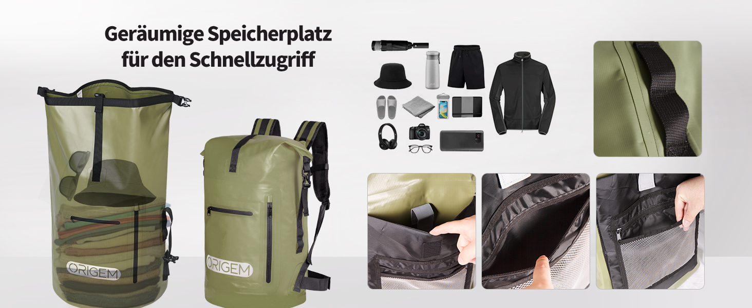 Водонепроникний рюкзак Origem Rolltop 55L: для каякінгу, риболовлі, дайвінгу та повсякденного використання