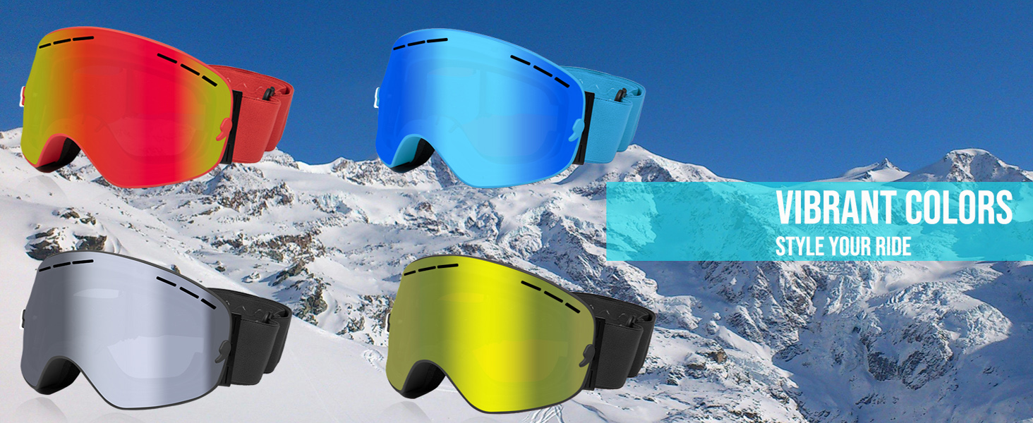 Окуляри для сноуборду Queshark: подвійна сферична лінза, UV400, анти-запітління, сумісні з шоломом, чорно-коричневі