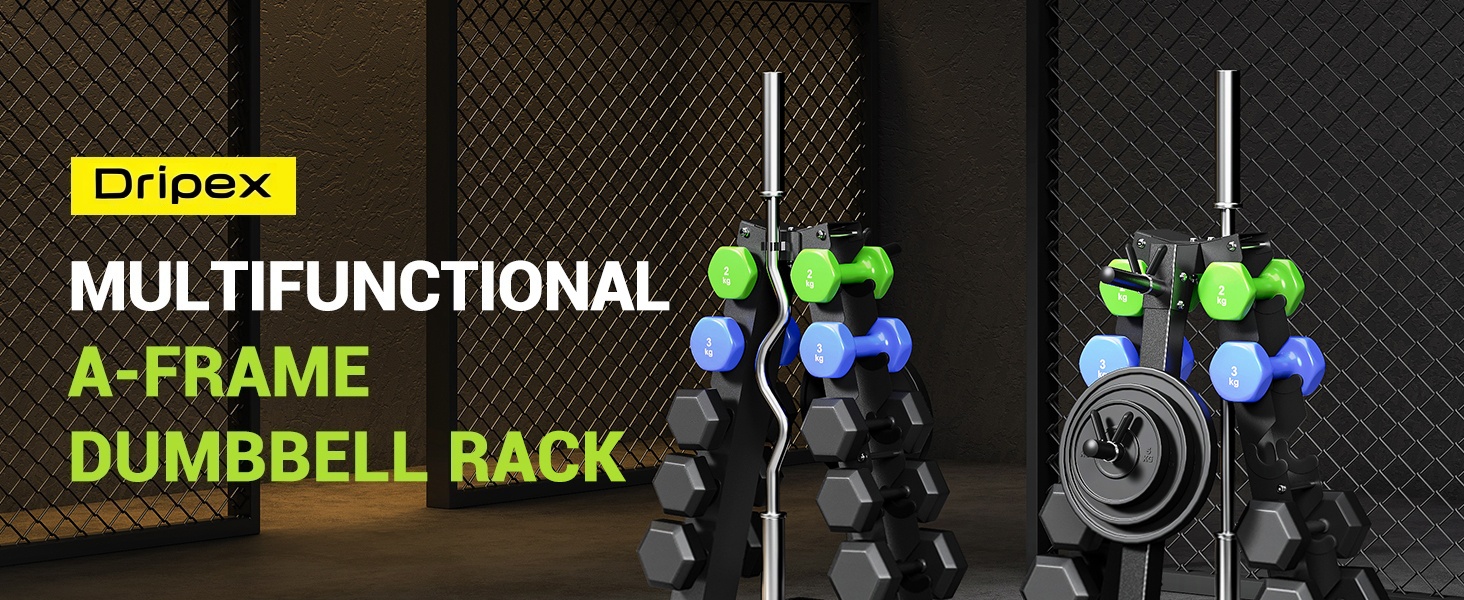 Стойка для гантелей Dripex на 3/5 рівнів, регульована, до 500 кг, сумісна з гантелями, гирями та штангами