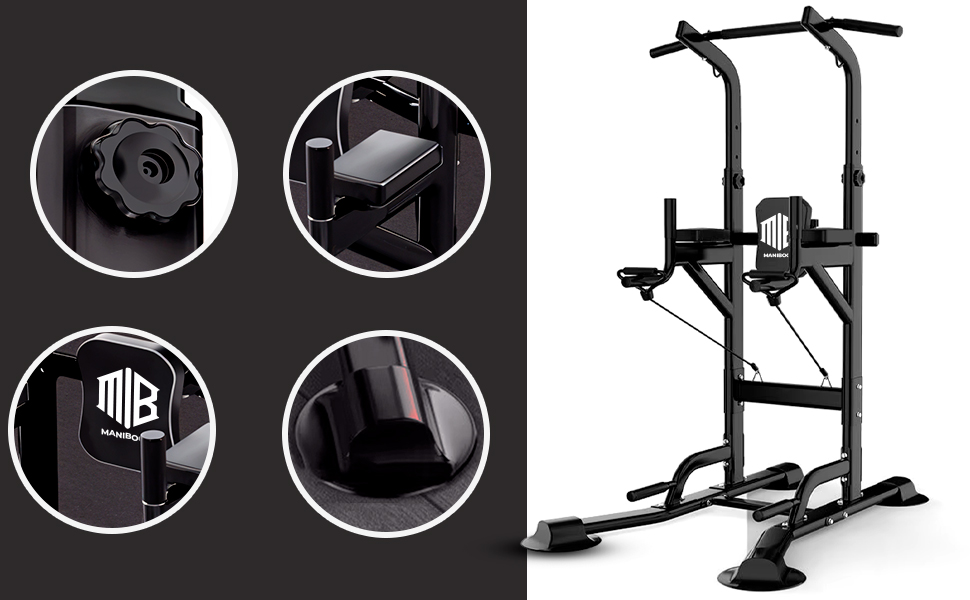 Турнік вільностоючий FELSENFEST Power Tower (до 220 кг) — регульований по висоті (165-235 см) тренажер для підтягувань, віджимань та преса для дому, калістеніка