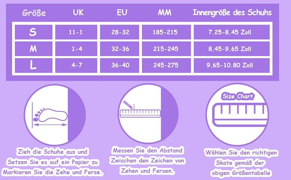 Дитячі ролики Kinder для дівчаток, регульовані, 4 розміри, світлові колеса, EU32-36, фіолетові