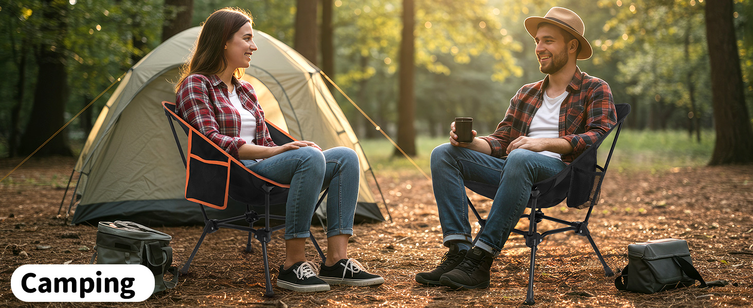 Зручний складаний стул для кемпінгу BeLeEv з 2 кишенями, легкий та компактний, для відпочинку на природі, риболовлі, фестивалів, трекінгу та пляжу