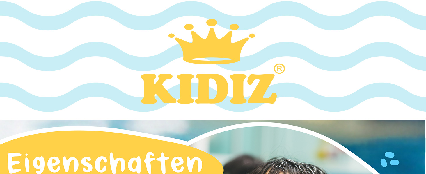 Дитячий жилет для плавання KIDIZ® L (5-9 років) | Безпечний жилет для хлопчиків та дівчаток | Неопреновий жилет з водопістолетом, регульований ремінь, чорний