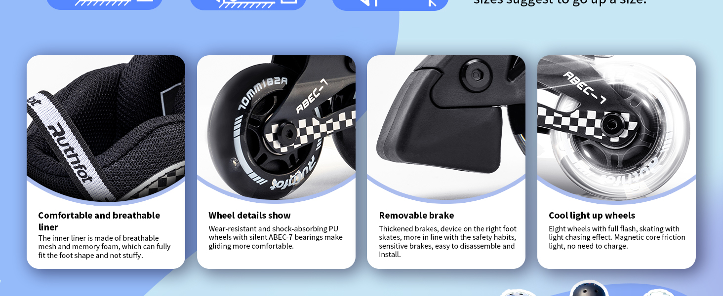 Регульовані ролики для дітей (хлопчиків та дівчаток), світні ролики 6-12 років, ролики для жінок та чоловіків, чорний колір, розмір L (37.5-41)